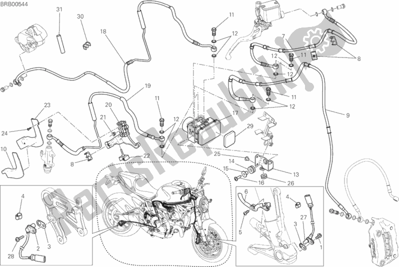 Wszystkie części do Uk? Ad Przeciwblokuj? Cy (abs) Ducati Monster 821 USA 2017